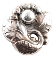 Lot 129 - Georg Jensen blooming floral silver brooch