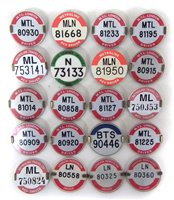 Lot 13 - Twenty bus / public transport service drivers'  license badges.