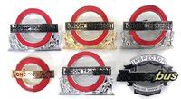 Lot 10 - Six London Transport bus and underground enamel cap badges