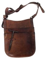 Lot 53 - London Transport bus conductor's leather cash bag complete with budget key
