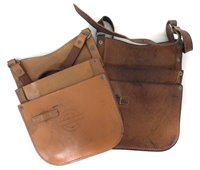 Lot 14 - London Transport bus conductor's leather cash bag, and one other