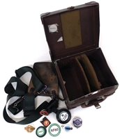 Lot 16 - Bus Conductor's ticket machine straps complete with badges together with eight other badges.