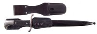 Lot 175 - German WWII Fireman's bayonet with scabbard and frog, also one other frog