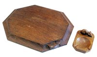 Lot 345 - Mouseman bread board and Mouseman ashtray