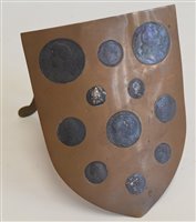 Lot 73 - Selection of damaged historical coinage to include shield mounted set.
