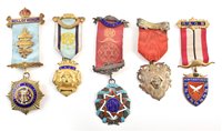 Lot 325 - Fifty eight RAOB silver, silver gilt and enamelled medallions