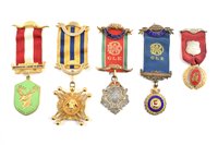Lot 325 - Fifty eight RAOB silver, silver gilt and enamelled medallions