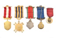 Lot 325 - Fifty eight RAOB silver, silver gilt and enamelled medallions