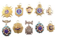 Lot 325 - Fifty eight RAOB silver, silver gilt and enamelled medallions