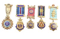 Lot 325 - Fifty eight RAOB silver, silver gilt and enamelled medallions