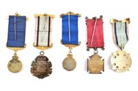Lot 325 - Fifty eight RAOB silver, silver gilt and enamelled medallions