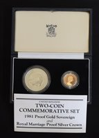 Lot 90 - Elizabeth II, United Kingdom, 1981, Two-Coin Commemorative Set.