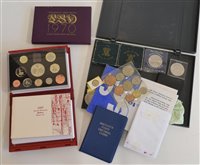 Lot 50 - Two albums together with a 1997 proof set and numerous other commemorative crowns etc.