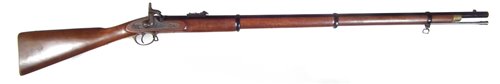 Lot 51 - Parker Hale (Birmingham) .577 muzzle loading percussion three band rifle serial number 1144