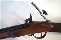Lot 48 - Parker Hale (Birmingham) .451 muzzle loading percussion rifle with Rex Holbrook sights bullet mould, sizing die punch and nipple key
