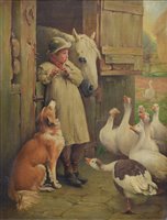 Lot 289 - J. Allcorn, 19th/20th century, "Music Hath Charms", oil.