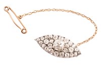 Lot 125 - Victorian diamond marquise cluster brooch