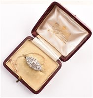Lot 125 - Victorian diamond marquise cluster brooch