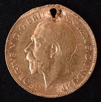 Lot 41 - King George V, Half-Sovereign, 1911, holed.