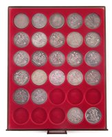 Lot 57 - One tray of assorted silver Crowns from George III through to Edward VII and two later.