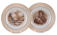 Lot 272 - Two Grimwade's Bruce Bairns father plates with Staffordshire Girls 1917 inscriptions to reverse.