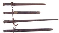 Lot 202 - Four bayonets with scabbards