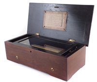 Lot 7 - Mid 19th century French cylinder musical box.