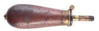 Lot 121 - Pistol/revolver powder flask named James Dixon