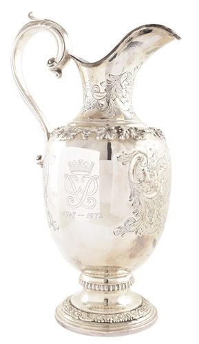 Lot 90 - Garrard & Co silver commemorative wine jug