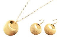 Lot 104 - Circa 1960's designer set of 22ct gold pendant and earrings
