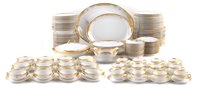 Lot 226 - Limoges dinner service gilded by Josephine. Angelic Veith (129 pieces)