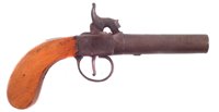 Lot 32 - 19th century Boxlock pocket pistol.