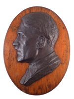 Lot 273 - Adolf Hitler cast iron wall plaque signed Berta Weimann