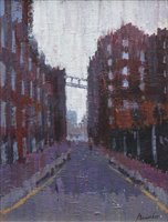 Lot 201 - Steven Bewsher, "Ancoats, Manchester", acrylic.