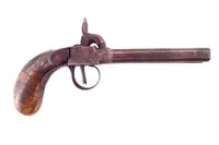 Lot 39 - Percussion boxlock double barrel pistol