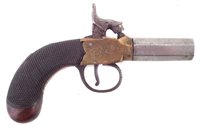 Lot 37 - Percussion box lock pistol