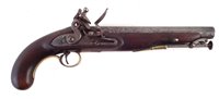 Lot 6 - Flintlock .650 bore holster pistol by Jover