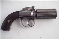 Lot 40 - Percussion .120 bore pepper pot pistol