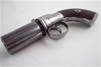 Lot 40 - Percussion .120 bore pepper pot pistol