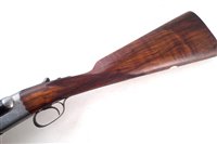 Lot 63 - Westley Richards drop lock side by side shotgun with single trigger serial number 16812