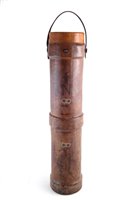 Lot 143 - Leather shell carrying case with broad arrow mark.