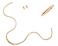 Lot 20 - 14ct gold 3-piece suite of 3-colour jewellery