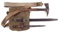 Lot 146 - Two bayonets, AFS axe and various webbing.