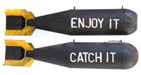 Lot 252 - Pair of 100lbs training bombs.