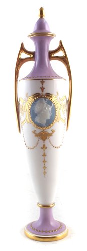 Lot 61 - Minton pate sur pate vase signed A. Birks,