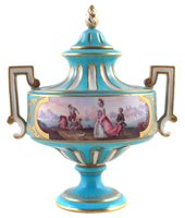 Lot 44 - Sevres style lidded vase