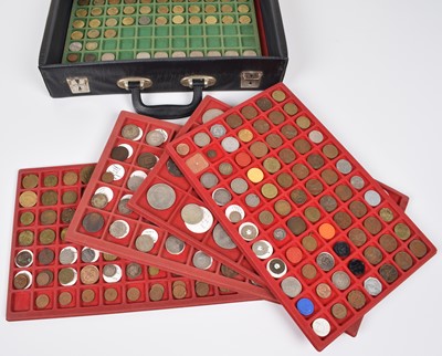 Lot 33 - One case of assorted tokens and coinage.