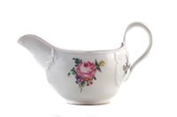 Lot 110 - Chelsea Derby sauceboat circa 1775,  or restoration.