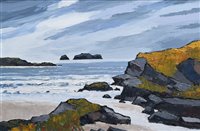 Lot 218 - David Barnes, "Bosta Beach on the Isle of Lewis", oil.