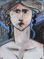 Lot 281 - Geoffrey Key, "Head", mixed media.